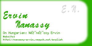 ervin nanassy business card